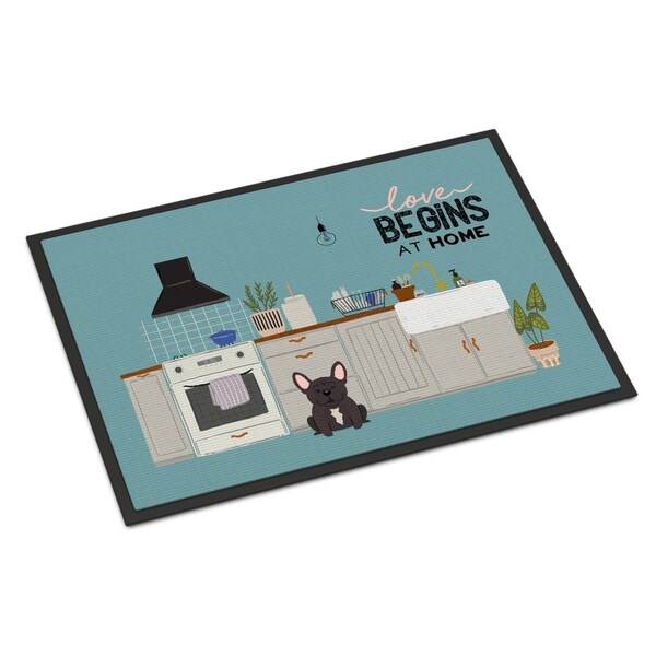 Carolines Treasures 18 x 27 in. Brindle French Bulldog Kitchen Scene Indoor or Outdoor Mat CK7713MAT - main